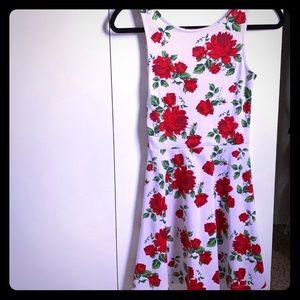 Red Roses Floral Summer Dress